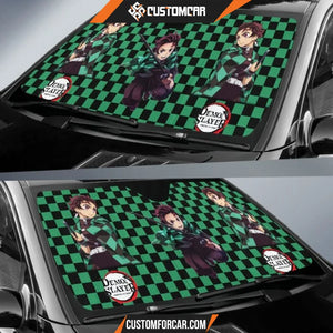 Demon Slayer Anime Car Sunshade | Tanjiro Fire Sword Water 