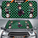 Demon Slayer Anime Car Sunshade | Tanjiro Fire Sword Water 