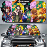 Demon Slayer Anime Car Sunshade | Tanjiro Nezuko Zenitsu And