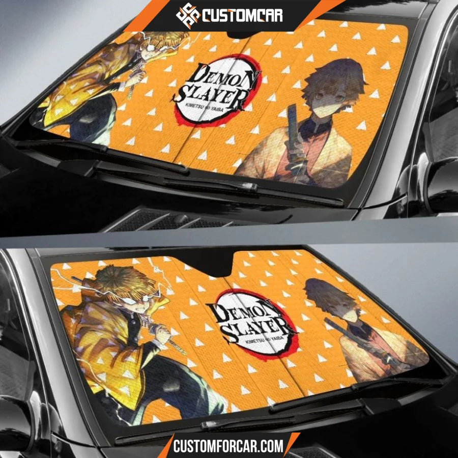 Demon Slayer Anime Car Sunshade | Zenitsu Lightning Eyes 