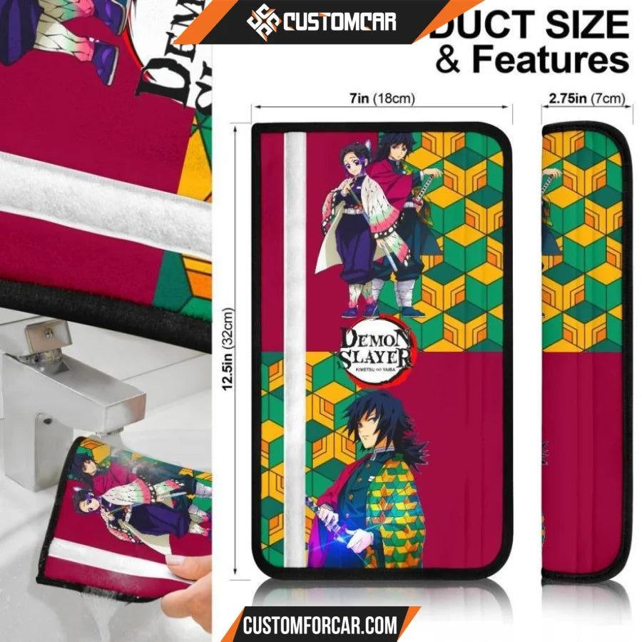 Demon Slayer Anime Seat Belt Covers | Shinobu And Giyuu Love