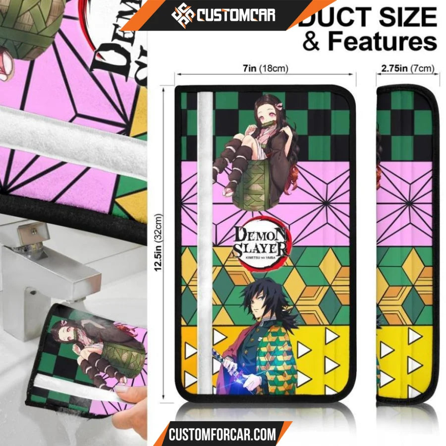 Demon Slayer Anime Seat Belt Covers | Tanjiro Nezuko Zenitsu