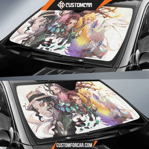 Demon Slayer Art Car Sun Shades Anime Car Decor 2021 Auto 