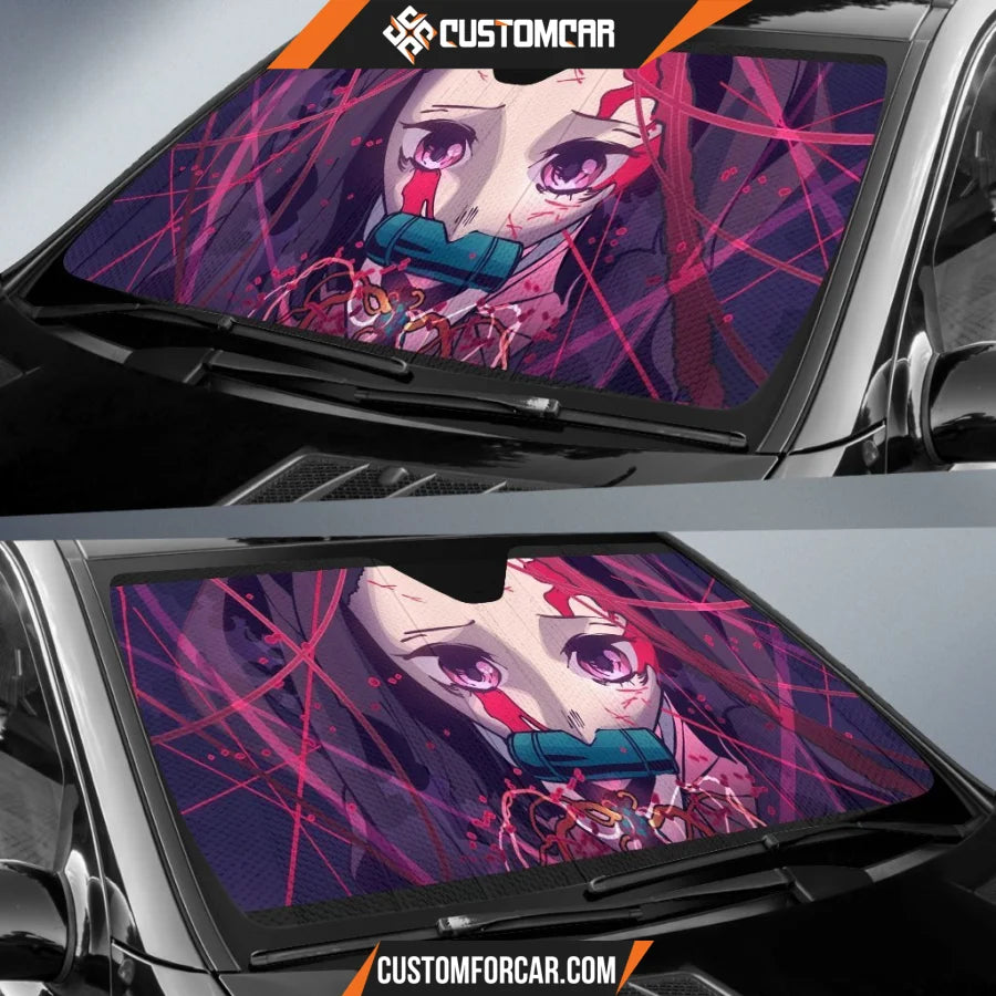 Demon Slayer Bloody Nezuko Car Sun Shades Anime 2021 Auto 