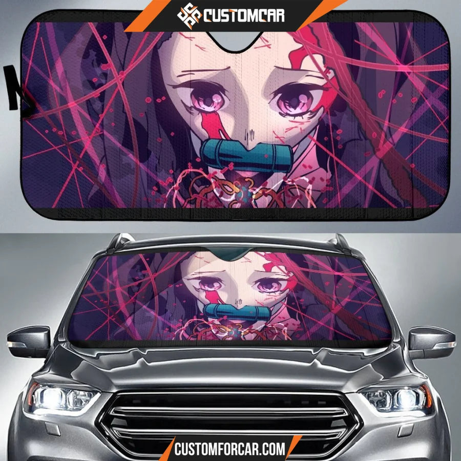 Demon Slayer Bloody Nezuko Car Sun Shades Anime 2021 Auto 