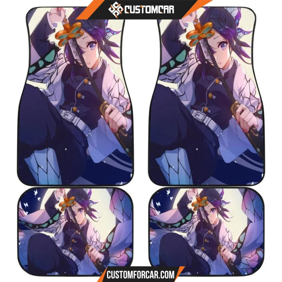 Demon Slayer Car Floor Mats Shinobu Butterfly Moon Car Mats D210906 DECORINCAR 1