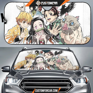 Demon Slayer Funny Car Sun Shades Anime Decor In Car D031501