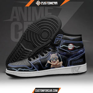 Demon Slayer Inosuke JD Sneakers Black Cool Style Custom