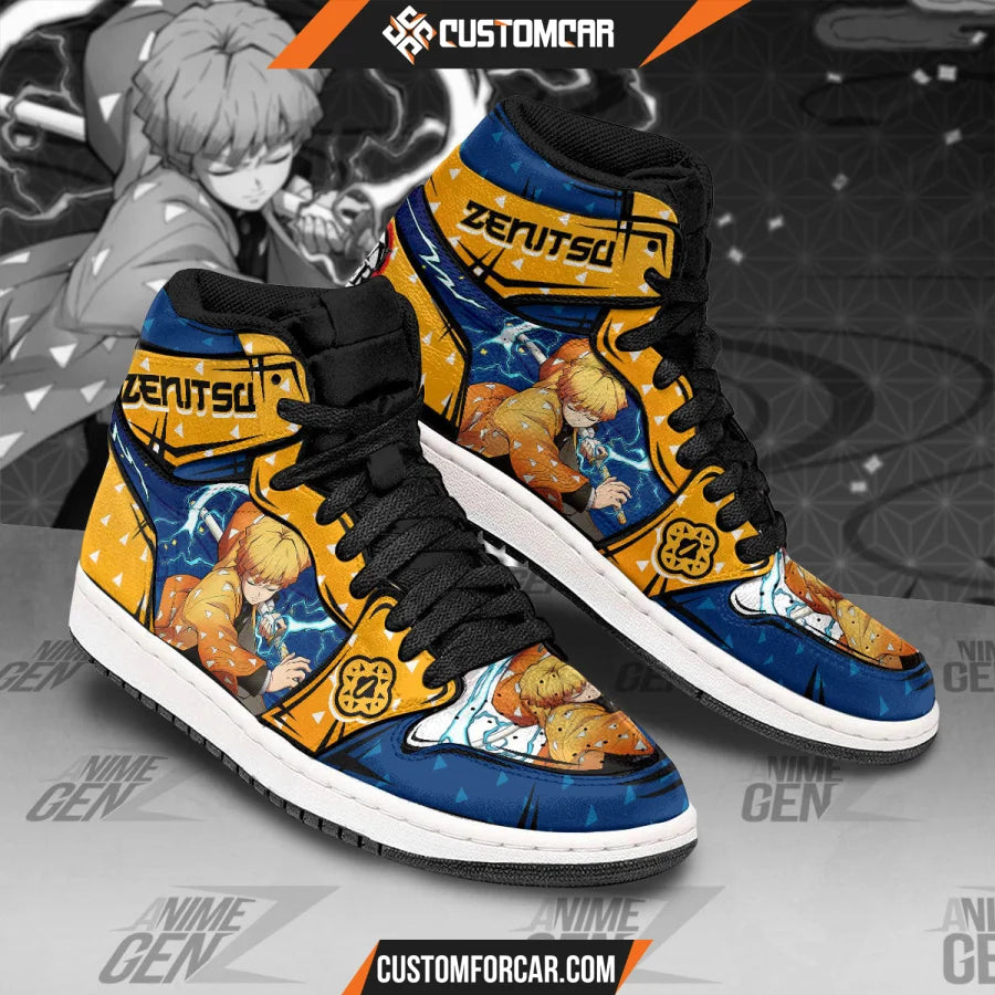 Demon Slayer JD Sneakers Agatsuma Zenitsu Custom Anime Shoes