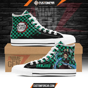 Demon Slayer Kamando Tanjiro High Top Shoes Custom Anime