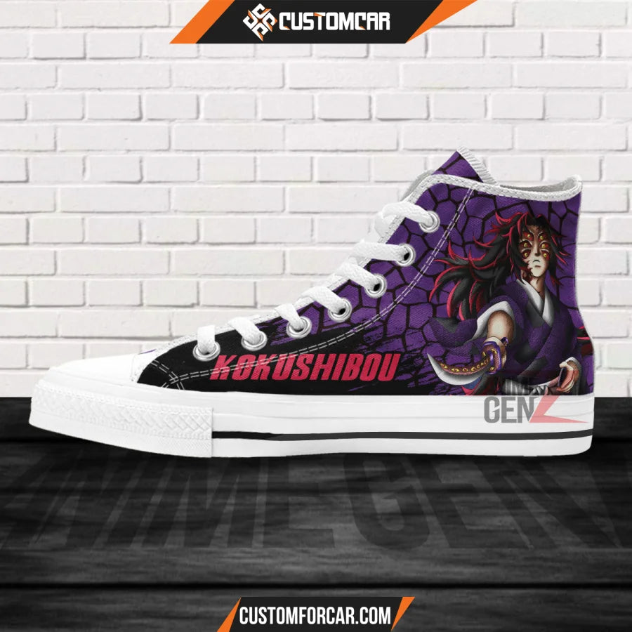 Demon Slayer Kokushibou High Top Shoes Custom Anime Shoes