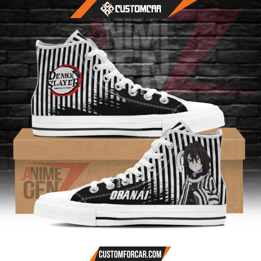 Demon Slayer Obanai Iguro High Top Shoes Custom Anime Shoes