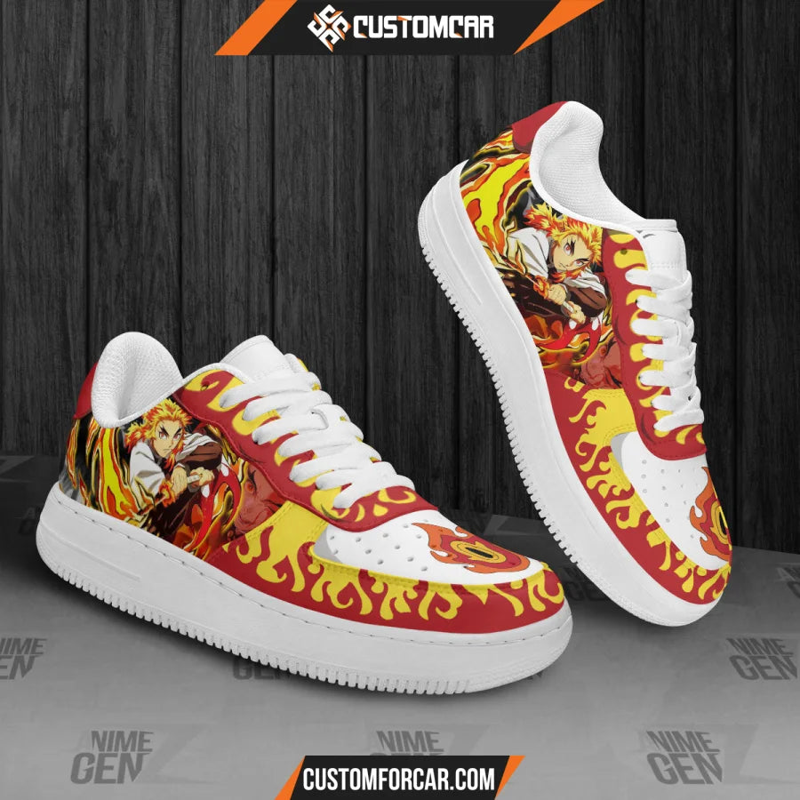 Demon Slayer Rengoku Air Sneakers Custom Anime Shoes