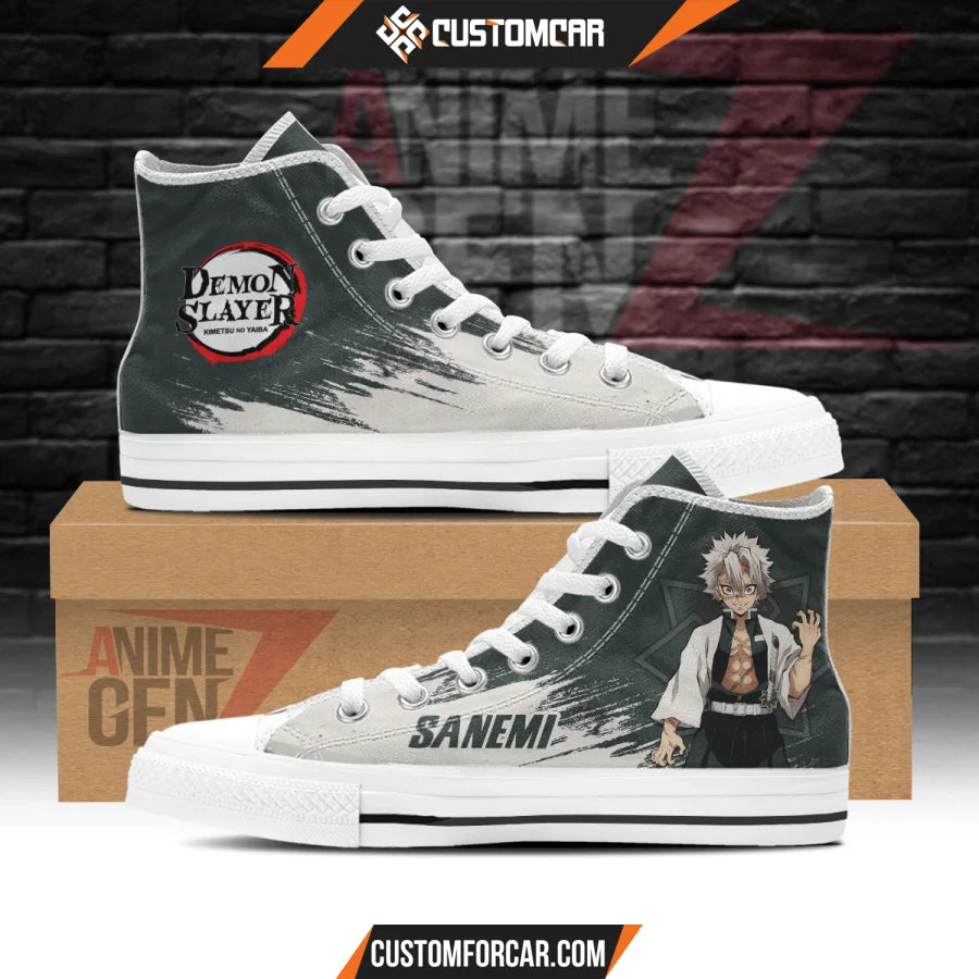 Demon Slayer Sanemi Shinazugawa High Top Shoes Custom Anime