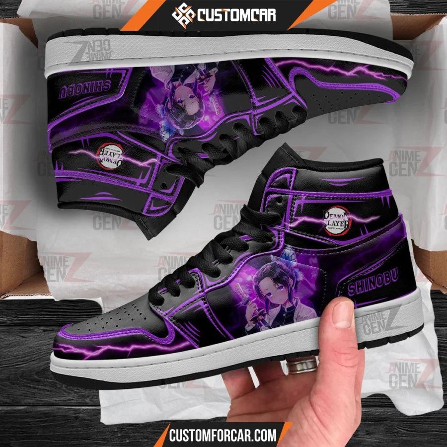 Demon Slayer Shinobu JD Sneakers Black Cool Style Custom