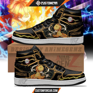 Demon Slayer Zenitsu JD Sneakers Black Cool Style Custom