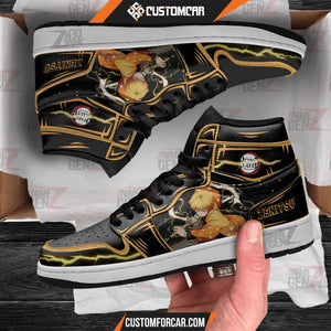 Demon Slayer Zenitsu JD Sneakers Black Cool Style Custom