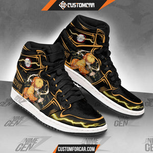 Demon Slayer Zenitsu JD Sneakers Black Cool Style Custom