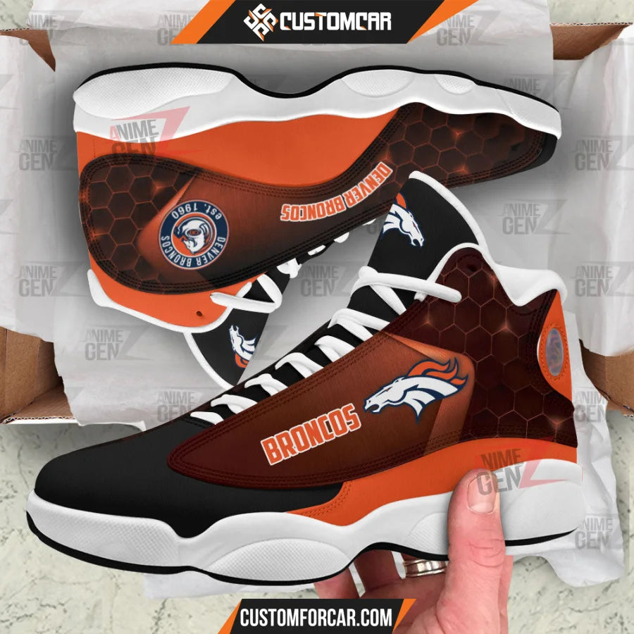 Denver Broncos Air Jordan 13 Sneakers NFL Custom Sport Shoes