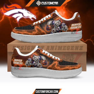 Denver Broncos Air Sneakers Mascot Thunder Style Custom NFL