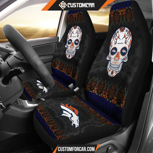 Denver Broncos American Football Club Skull Car Seat Covers