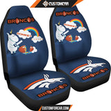 Denver Broncos Car Seat Covers Denver Donkey Broncos Unicorn Cut Ball Funny Seat Covers D4602 DECORINCAR 4