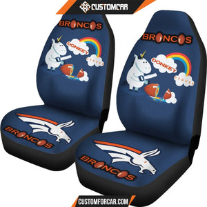 Denver Broncos Car Seat Covers Denver Donkey Broncos Unicorn Cut Ball Funny Seat Covers D4602 DECORINCAR 4