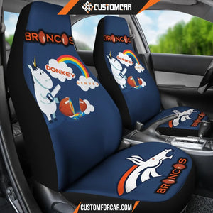 Denver Broncos Car Seat Covers Denver Donkey Broncos Unicorn Cut Ball Funny Seat Covers D4602 DECORINCAR 3