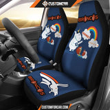 Denver Broncos Car Seat Covers Denver Donkey Broncos Unicorn Cut Ball Funny Seat Covers D4602 DECORINCAR 1