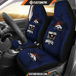 Denver Broncos Car Seat Covers DV Broncos Forever Untamed Horse Silhouette Seat Covers D4603 DECORINCAR 1