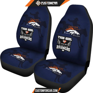 Denver Broncos Car Seat Covers DV Broncos Forever Untamed Horse Silhouette Seat Covers D4603 DECORINCAR 4