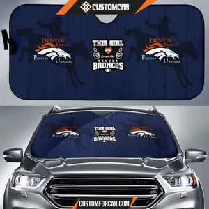 Denver Broncos Car Sun Shade DV Broncos Forever Untamed Horse Silhouette Sun Shade D4603 DECORINCAR 1