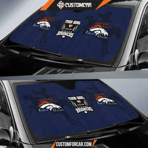 Denver Broncos Car Sun Shade DV Broncos Forever Untamed Horse Silhouette Sun Shade D4603 DECORINCAR 3