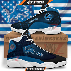 Detroit Lions Air Jordan 13 Sneakers NFL Custom Sport Shoes