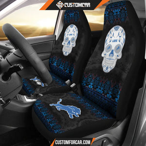 Detroit Lions American Football Club Skull Car Seat Covers