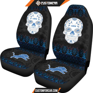 Detroit Lions American Football Club Skull Car Seat Covers