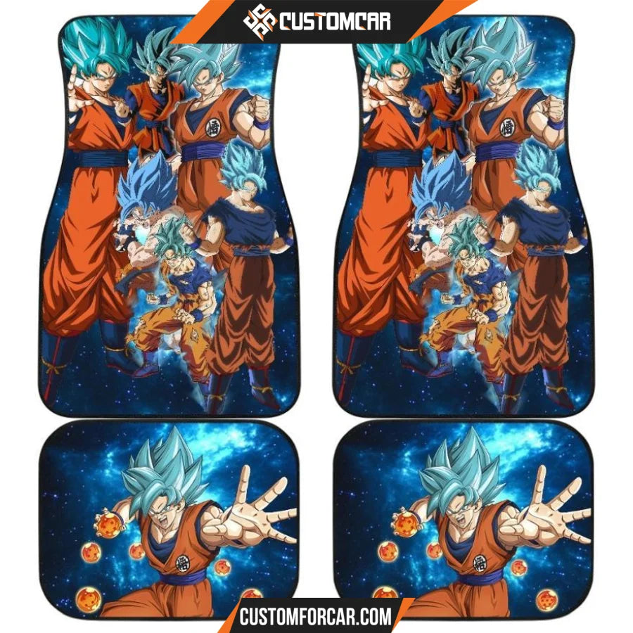 Dragon Ball Anime Car Floor Mats | DB Goku Blue Hair 