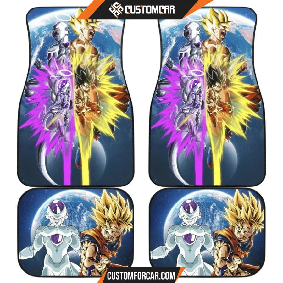 Dragon Ball Anime Car Floor Mats | DB Yellow Goku Vs Purple 