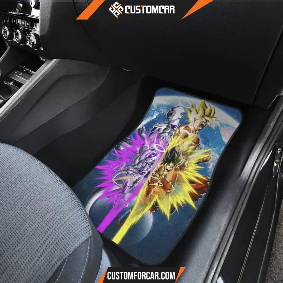 Dragon Ball Anime Car Floor Mats | DB Yellow Goku Vs Purple 