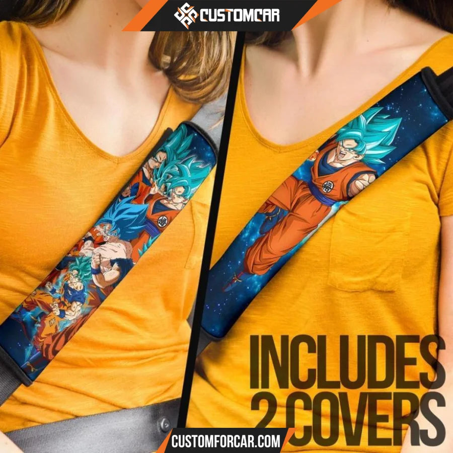 Dragon Ball Anime Seat Belt Covers | DB Blue Goku Power 