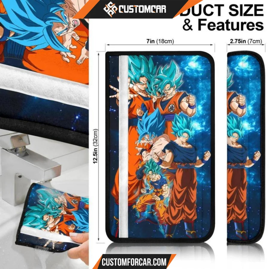 Dragon Ball Anime Seat Belt Covers | DB Blue Goku Power 