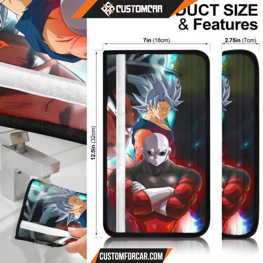 Dragon Ball Anime Seat Belt Covers | DB Goku White Hair Blue