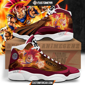 Dragon Ball Sneakers Goku God Air Jordan 13 Sneakers Custom
