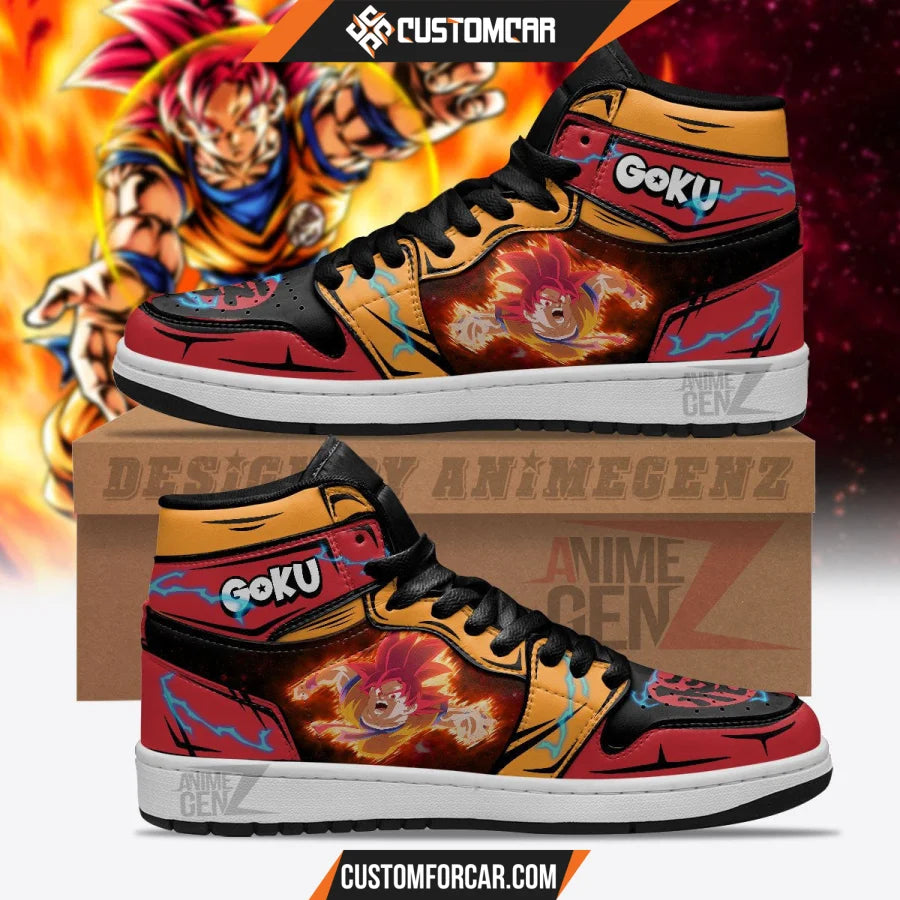 Dragon Ball Son Goku God JD Sneakers Custom Anime Shoes