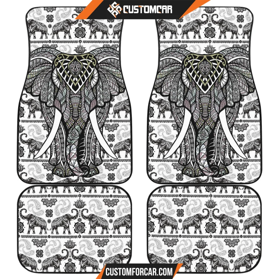 Elephant Artwork Car Floor Mats Mandala Car Accessories