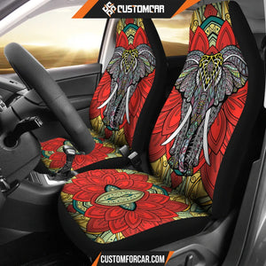 Elephant Artwork Car Seat Covers Mandala Car Accessories