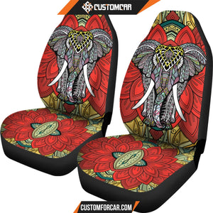 Elephant Artwork Car Seat Covers Mandala Car Accessories