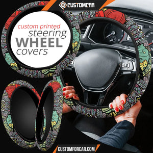 Elephant Artwork Steering Wheel Cover Mandala Car