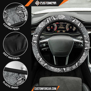 Elephant Artwork Steering Wheel Cover Mandala Car