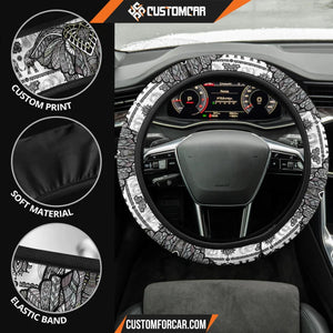 Elephant Artwork Steering Wheel Cover Mandala Car